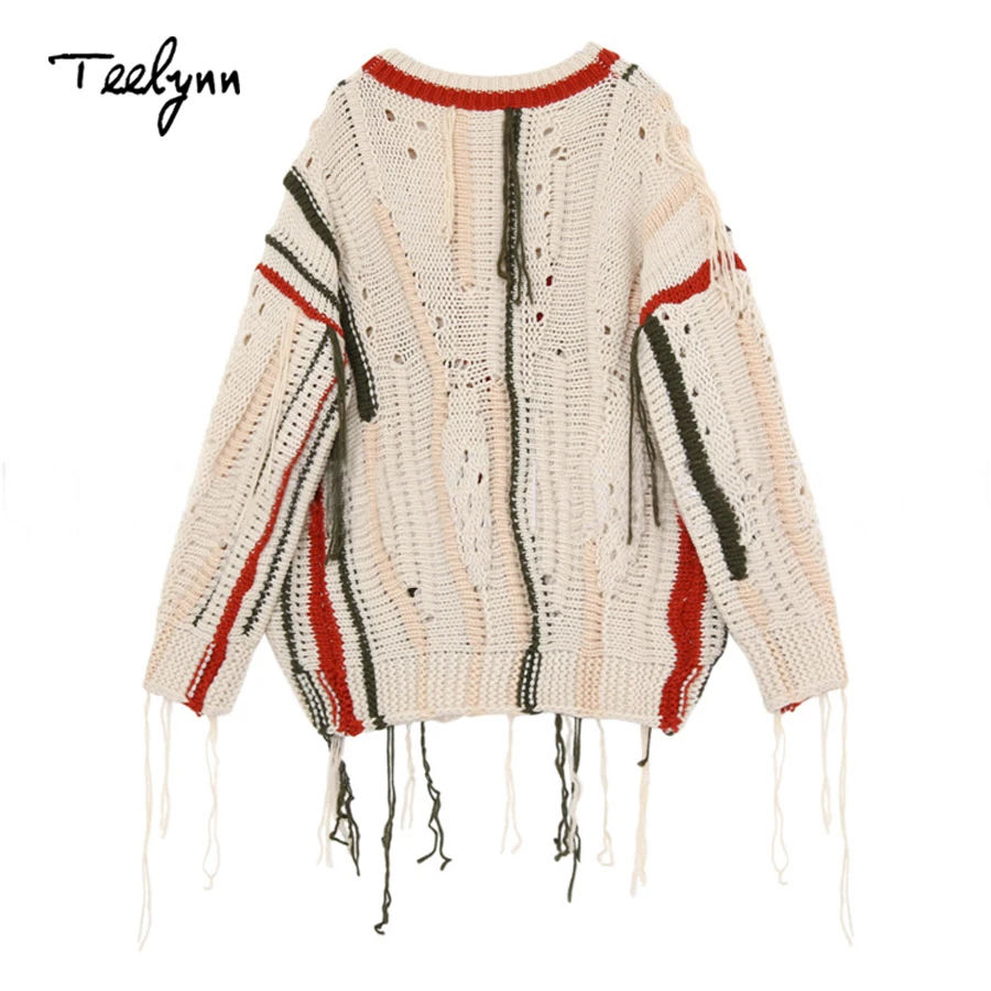 TEELYNN Boho свитер для женщин 2018 зима v-образным вырезом Длинные рукава теплая куртка