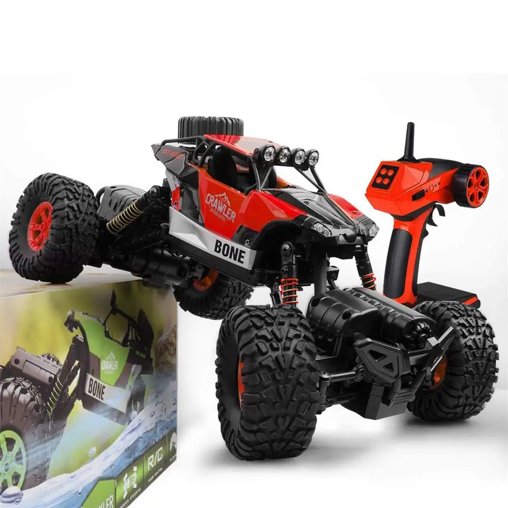 LeadingStar 2,4G водонепроницаемый 4 привод колеса двойной руль RC автомобиль с легкой игрушкой для детей - Цвет: red