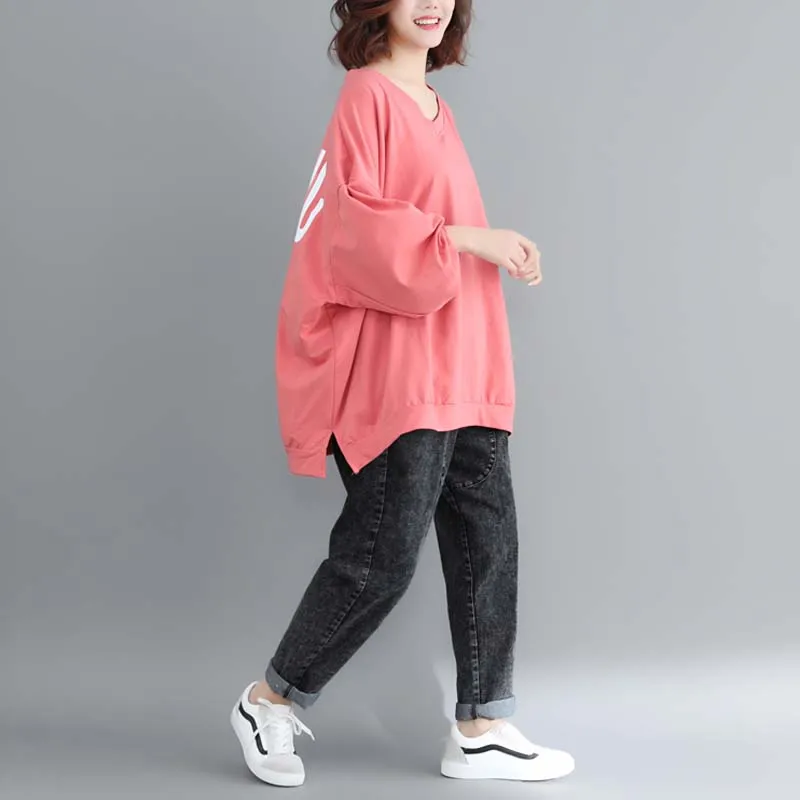 Большие размеры 4XL 5XL 6XL Женская толстовка женские осенние свитшоты объемный Пуловер розовый Sudadera Mujer уличная одежда