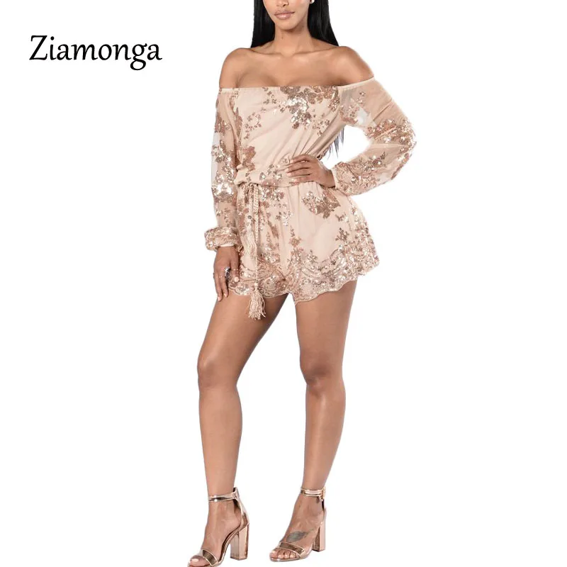 Элегантный женский комбинезон Ziamonga сексуальное боди 2017 комбинезоны с золотыми