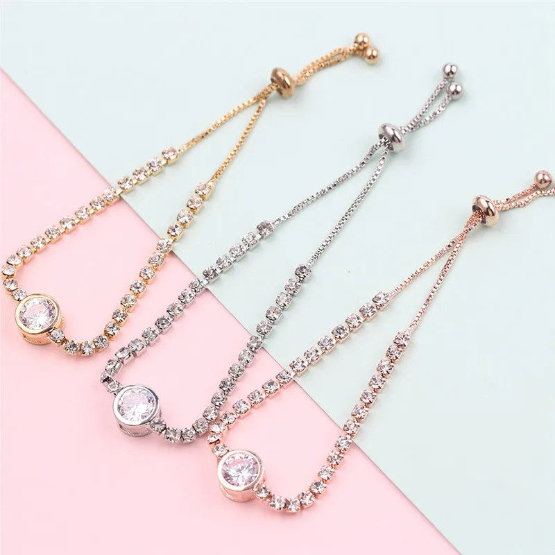 Роскошные теннисные браслеты с фианитами цепочка со стразами свадебный браслет