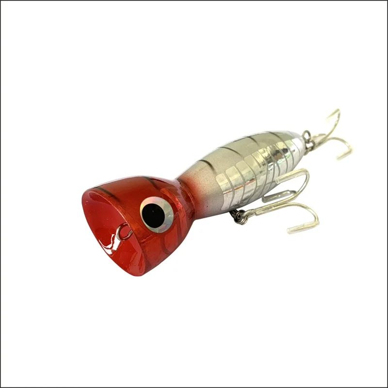 Wooden lure fishing popper Topwater Handmade Fishing Trolling Baits Spitter Surface Popping Lures durable swimbait | Спорт и