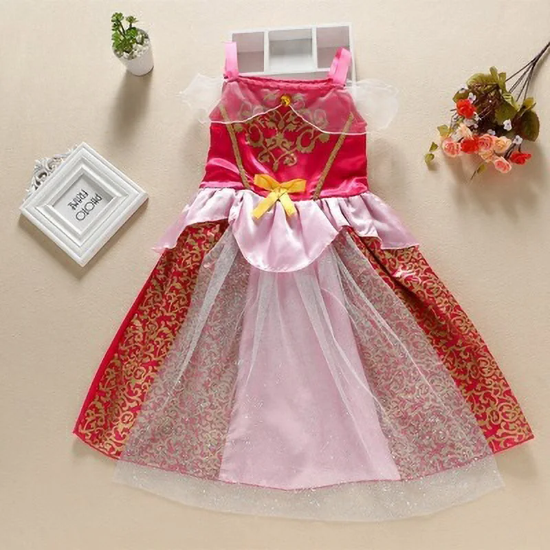 Girls Princess Dress Kids Summer Elsa Cinderella Snow White Aurora Sofia Rapunzel Costume Girl Halloween Party | Детская одежда и