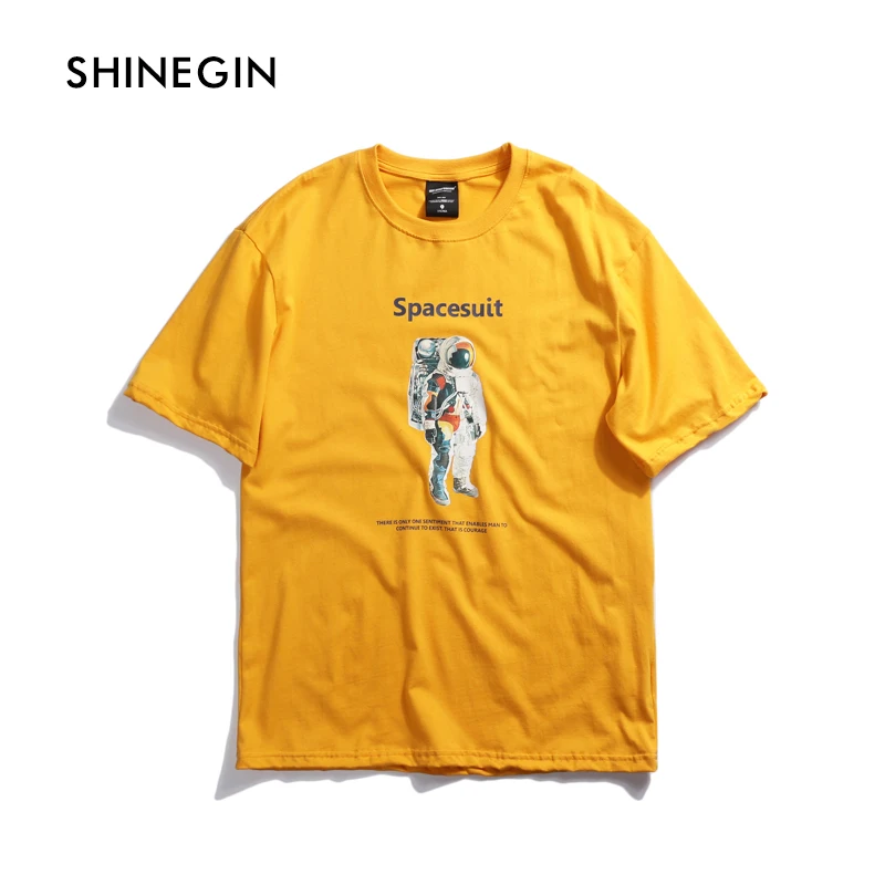 SHINEGIN Spacesuit футболка уличная 2019 Лето Harajuku повседневные футболки с коротким