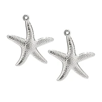 10pcs silver tone jewelry making charms supply wholesale starfish sea star diy for necklace bracelet