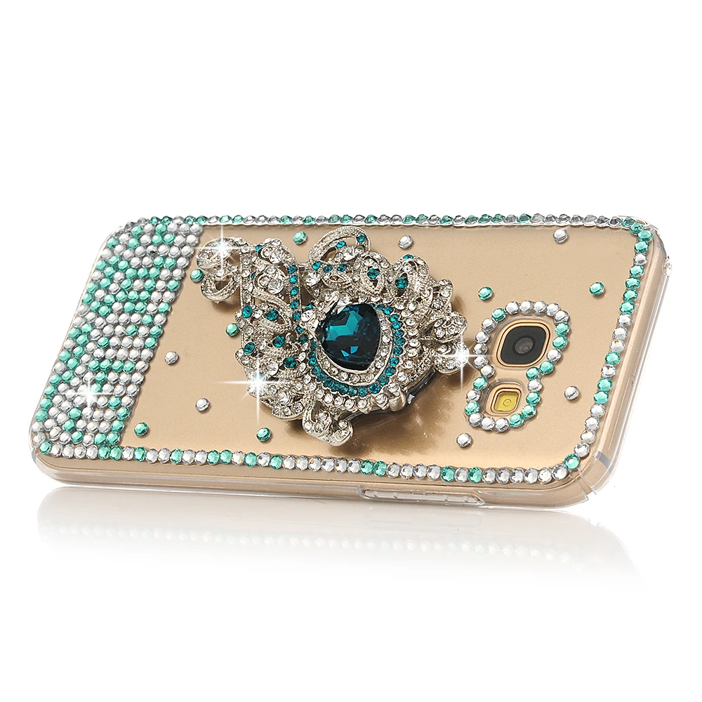 3D Bling С кристалалми и стразами чехол для samsung Galaxy S5 6 S7 край S8 Plus Note 8 4 A5 A3 A7 J3 J5 J7