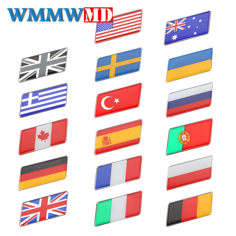 

Car styling 3D metal Epoxy Flag Sticker National Flags Emblem Auto Accessories For cars Motorcycles Laptop Phone Door Decal