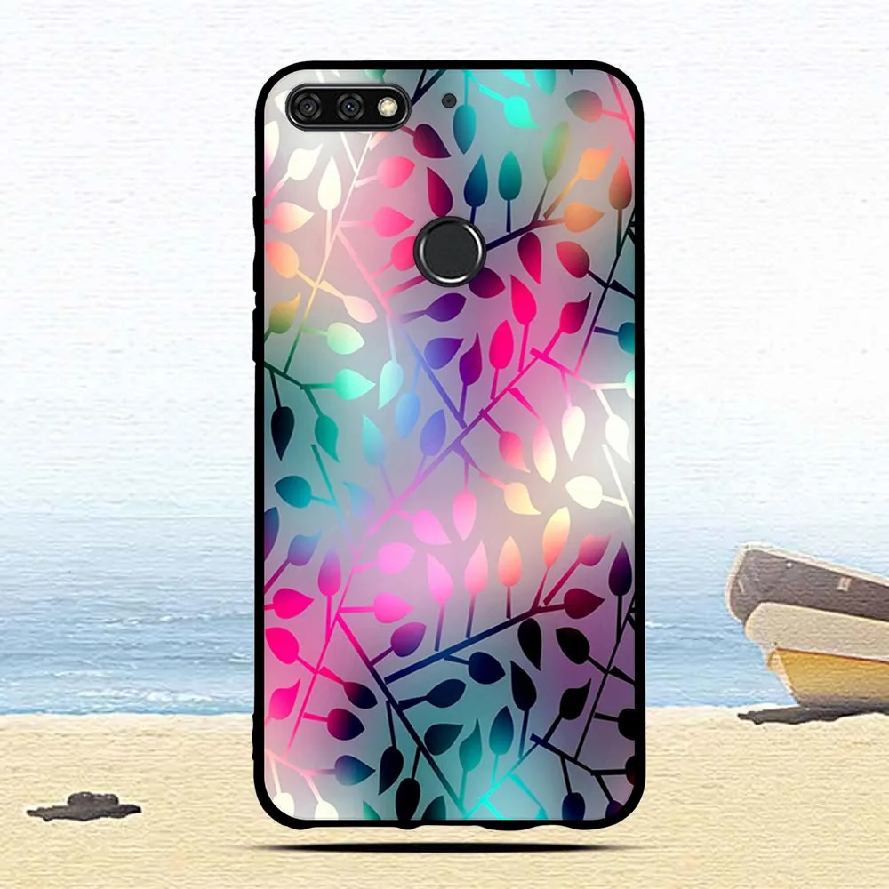 Phone For Huawei Y7 2018Case Silicone Back Protective Funda for Prime 2018 Case Black Matte Soft Pro Cover |