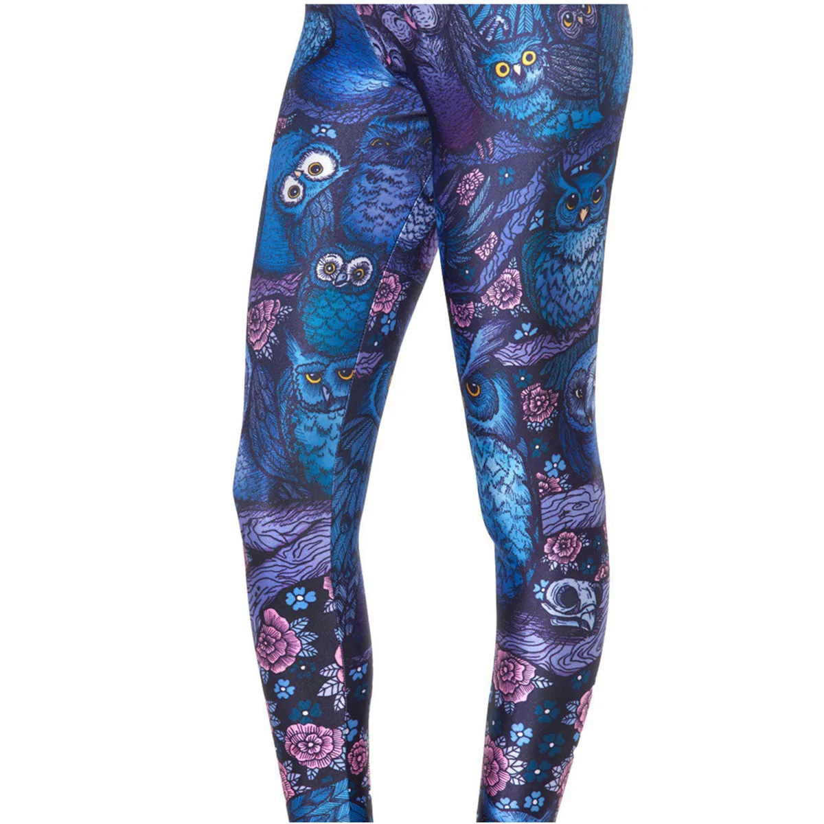 Женские леггинсы с 3D принтом животных летние мягкие обтягивающие в виде совы для
