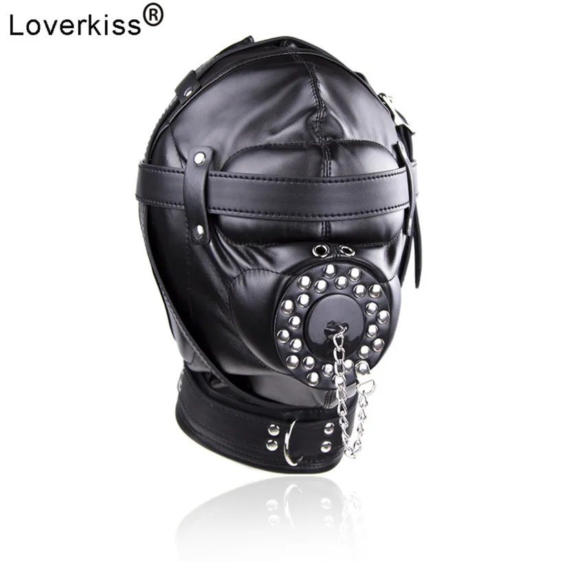 Loverkiss фетиш бондаж капюшон с открытым ртом женская маска ограничители