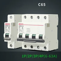 small sized circuit breaker c65 current limit high end product 1p 2p 3p 4p 6a 10a 20a 25a 32a 50a 63a mcb mini switch delay dz47
