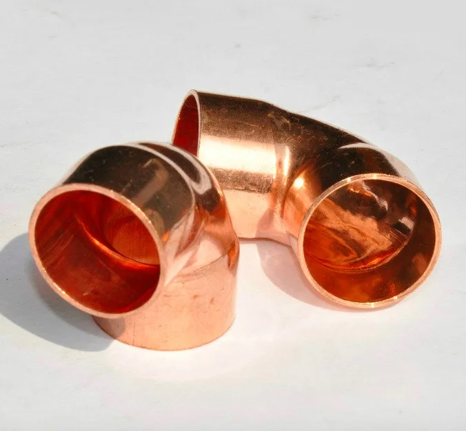 

Inner Diameter:15mm Thickness:0.8mm International standard Copper Welding Elbow Pipe 90 Degrees