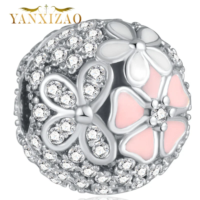 YANXIZAO Gypsophila для изготовления украшений вручную цветы Diy Бусины Подходят Pulseira Pandora Браслет Подвески Серебро 925 Berloque