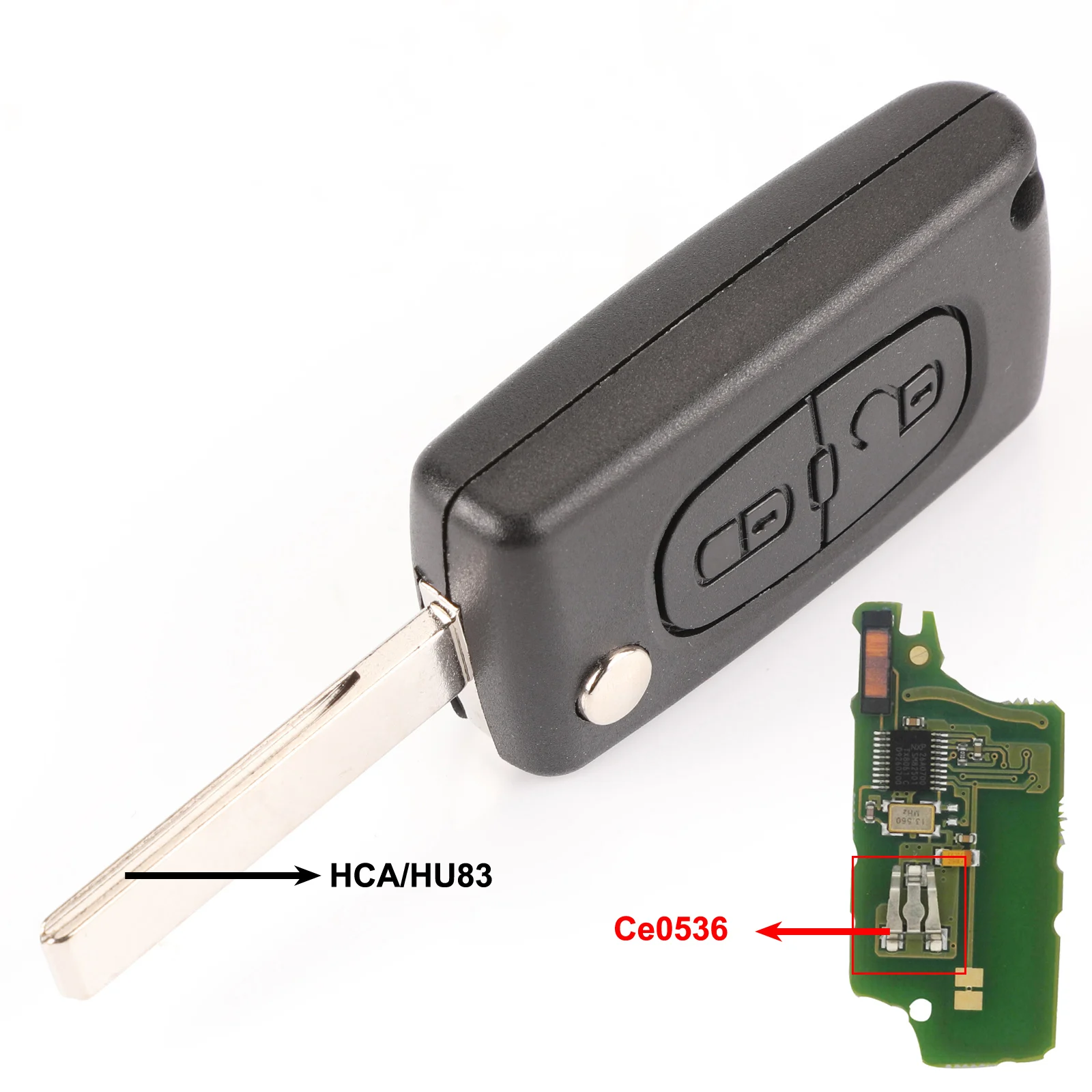 HCA Ce0536 10X434 МГц ASK/FSK 2 кнопки флип складной ключ для peugeot 107 207 307 307S 308 407 607 Citroen C2 C3 C4 пульт дистанционного управления Fob 2BT - Цвет: HCA Ce0536