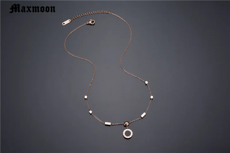 Maxmoon модное женское колье в римском стиле с цифрой нержавеющая сталь 316 L монета
