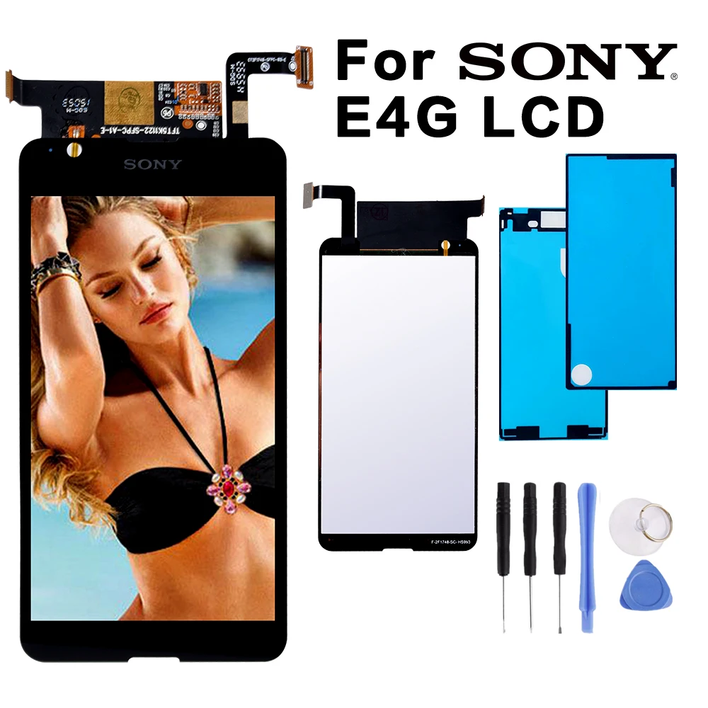 Для SONY Xperia E4G E2003 E2033 ЖК-дисплей дигитайзер сенсор стеклянная панель сборка запасные части