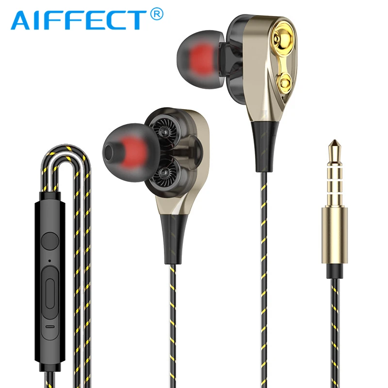 AIFFECT наушники-вкладыши с двумя подвижными катушками 3 5 мм проводные Hi-Fi аудио и