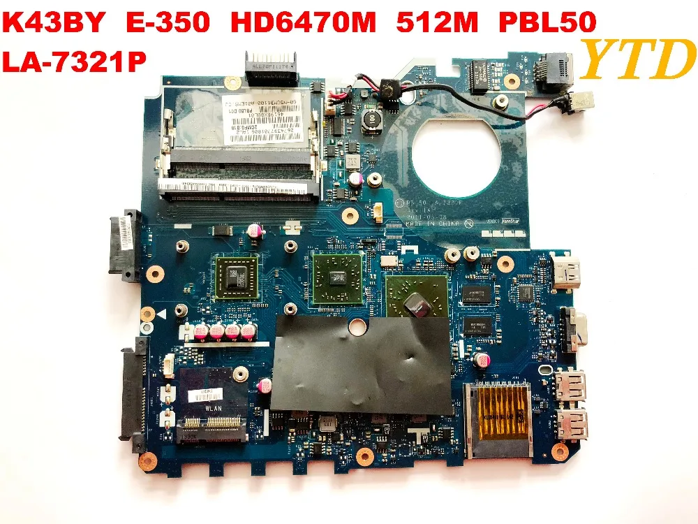Оригинальный дизайн для ASUS K43BR Материнская плата ноутбука K43BY E 350 HD6470M 512 М PBL50 LA 7321P