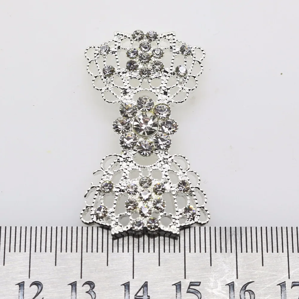 YWXINXI New Hot 5Pcs 25*45mm Bowknot alloy Diy jewelry Accessories Rhinestones Pedestal wedding Embellishments Caps Decoration | Украшения