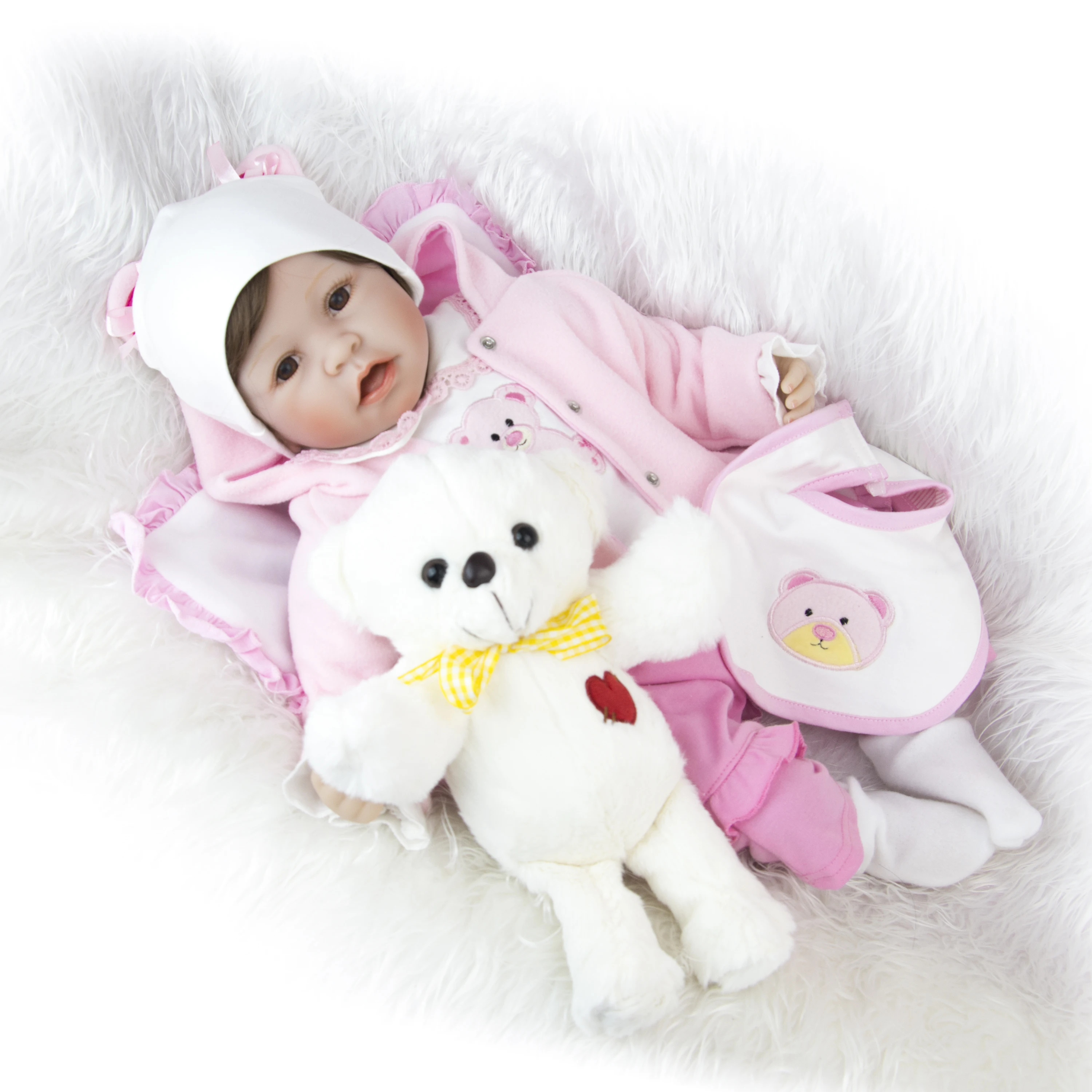 Новый стиль 55 см Кукла Reborn Boneca мягкая силиконовая кукла для новорожденных