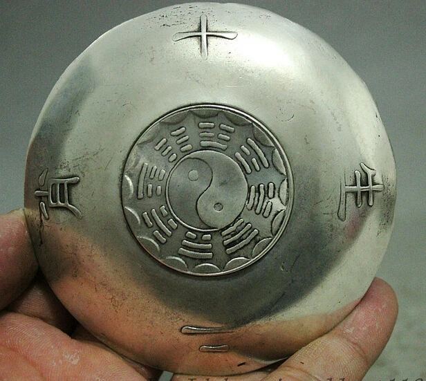 

decoration Tibet copper silver Collect China Fengshui Miao Silver 12 Zodiac Wealth Statue Auspicious Dish Plate