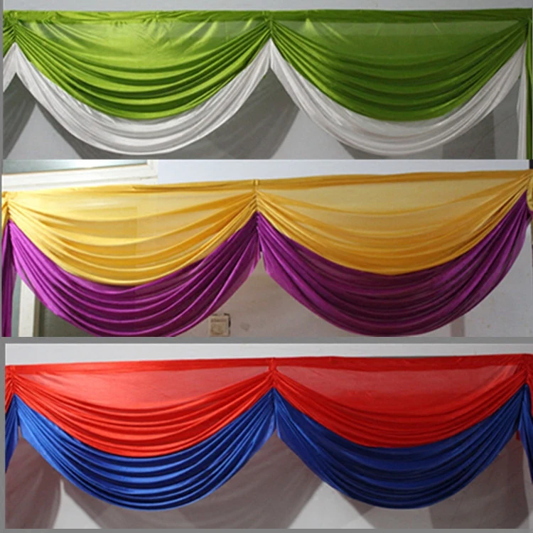 

6M length Customized mixed color Ice Silk Weddng Backdrop Swag for Wedding Decoration Party Curtain Drape