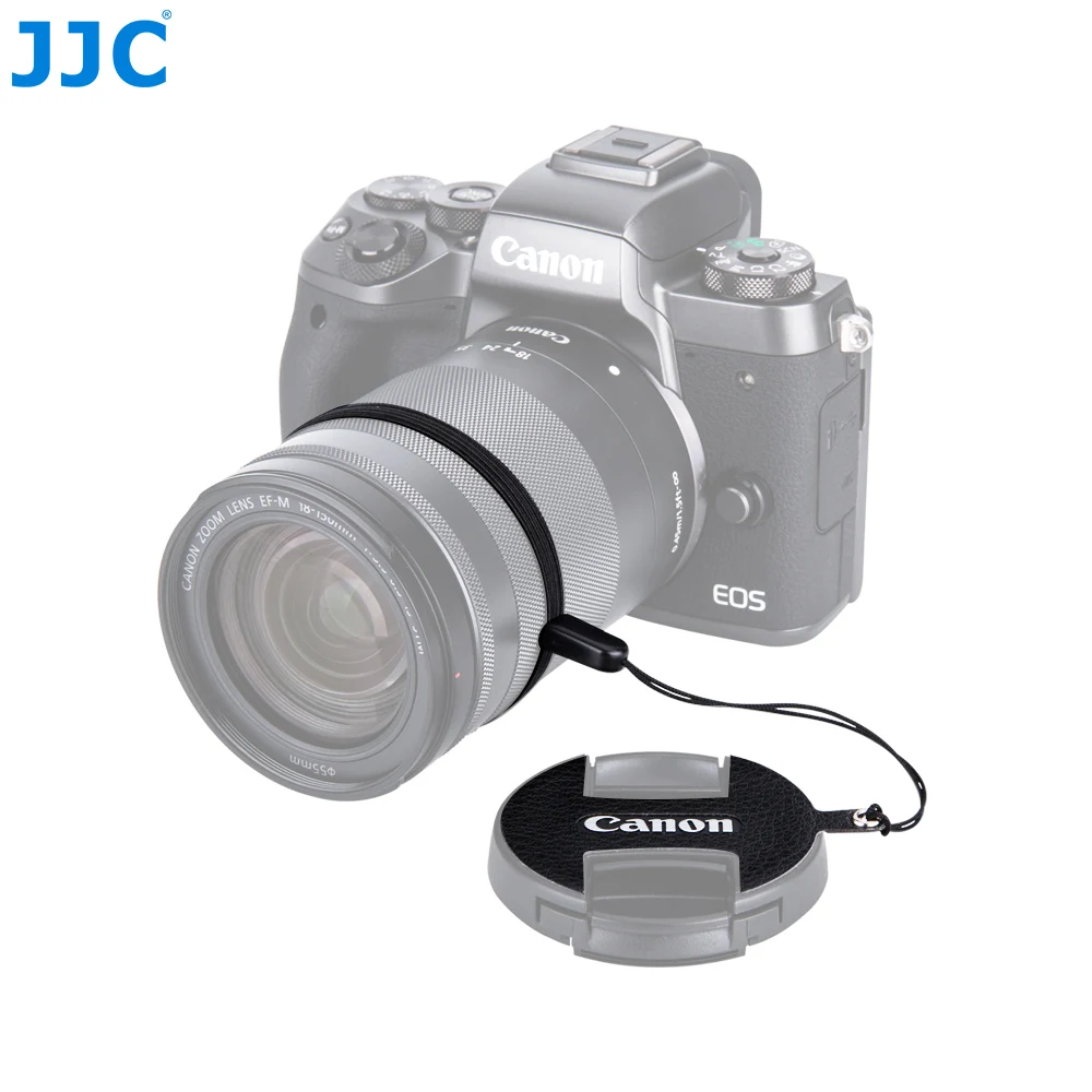 

JJC Camera Lens Cap Holder Genuine Leather Keeper Clip for Canon E-49/E-52II/E-55/E-58II Caps