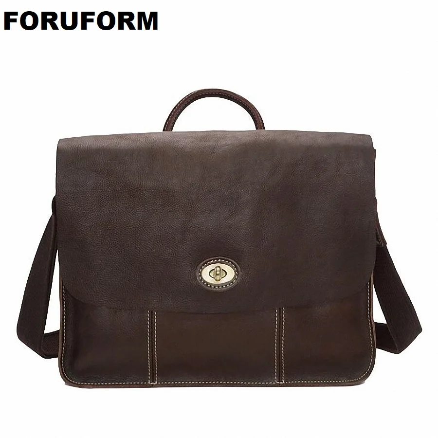 Genuine Leather Man Fashion Briefcase High Quality Business Shoulder Bag Casual Travel Handbag Luxury Brand Laptop Bag