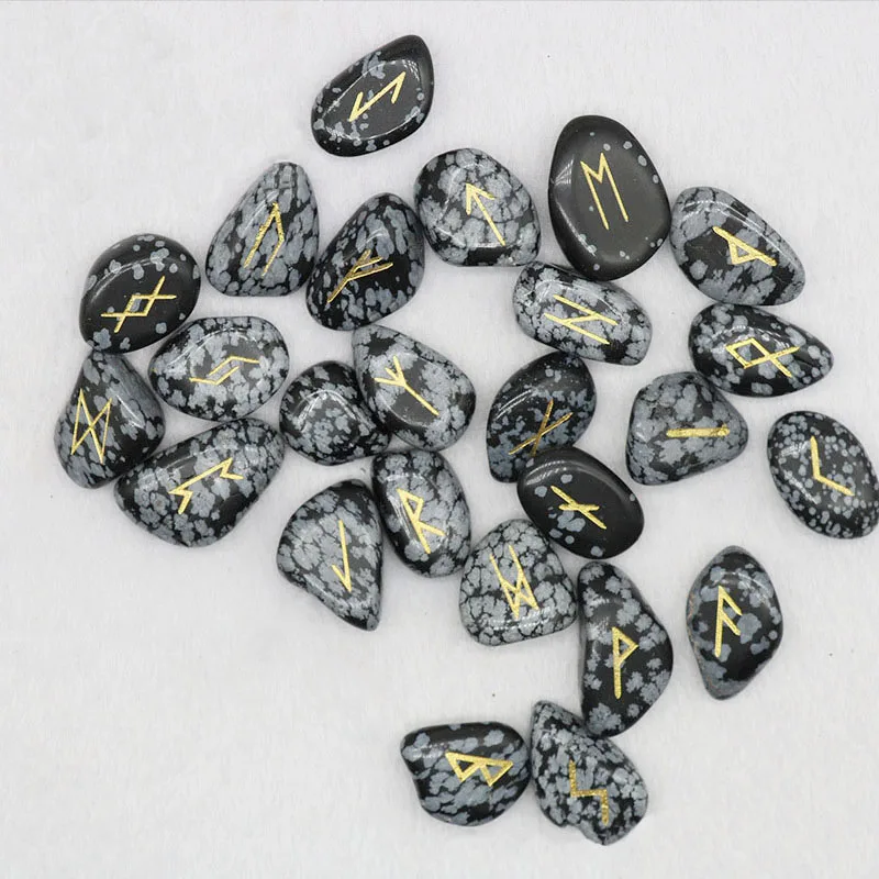 

25pcs/set natural jasper stone nordic Viking Runes Set Healing Palm Fortune-Telling Feng Shui Divination Decoration