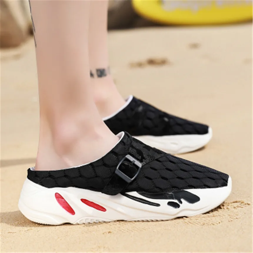 Мужские дышащие шлепанцы легкие массажные пляжные сандалии Нескользящие