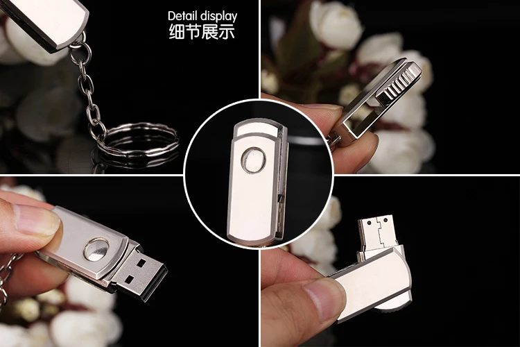 USB флеш накопитель 4 ГБ 8 16 32 64 Гб Золотой Серебряный usb 2 0 с кольцом для ключей карта