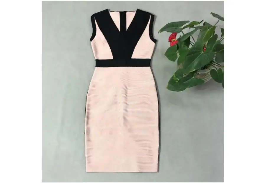 Женское вечернее платье элегантное облегающее с V-образным вырезом в стиле звезд