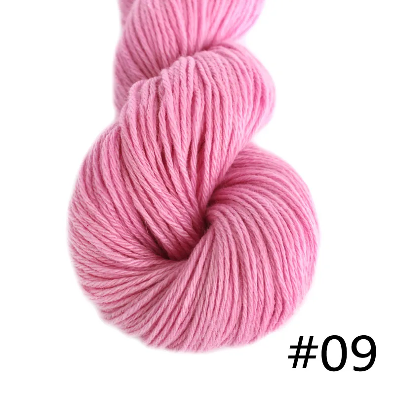 09 Carnation Пряжа лотоса супер мягкая кашемировая DK пряжа цвет#01-#30 натуральный кашемир 4plys ручная вязка цвет ed DIY вязание крючком - Цвет: 09 Carnation