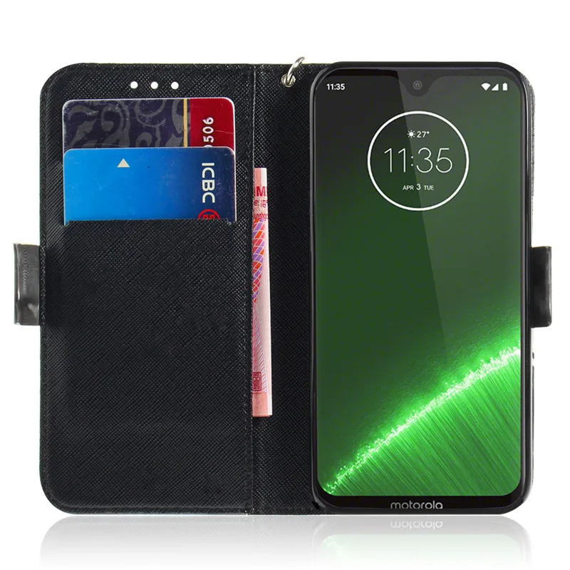 Чехол-книжка для Motorola Moto G7/Moto G7 Plus чехол-бумажник с подставкой и 3D рисунком мягкие