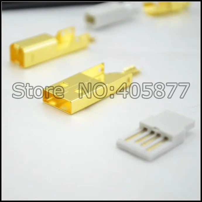Hi-End позолоченный USB разъем USB A+ USB B Тип A-B разъем для DIY USB кабель сделано в Тайване