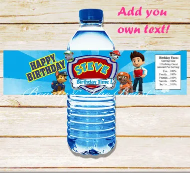 Индивидуальные персонализированные лапу Товары для собак бутылки воды этикетки