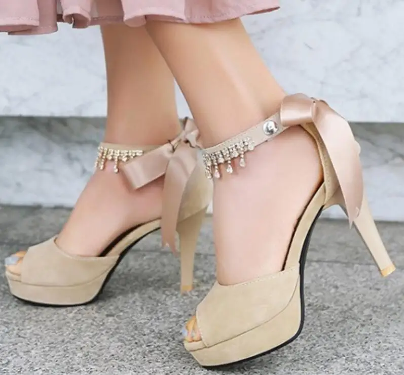 women pumps sapato feminino thin high heels office ladies bride wedding pearls deco peep toe shoes woman zapatos mujer A11411 | Обувь