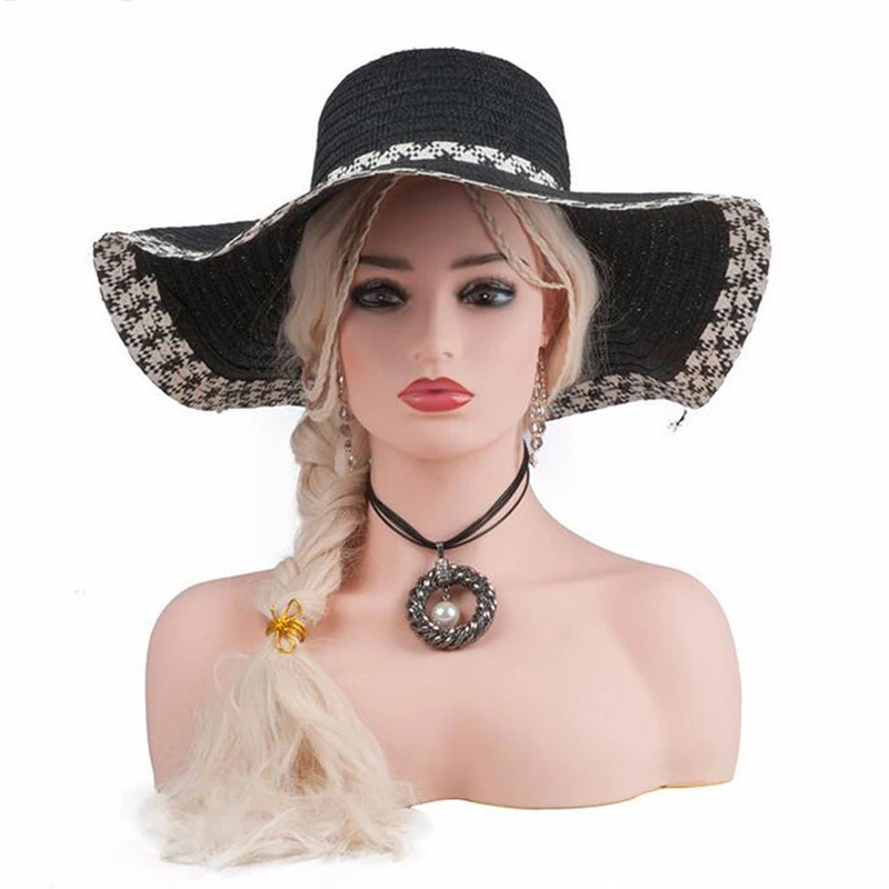 New 1PC Female Realistic Mannequin Head PVC Jewelry And Hat Display Glasses Mold Stand Wig Display Mannequin Head