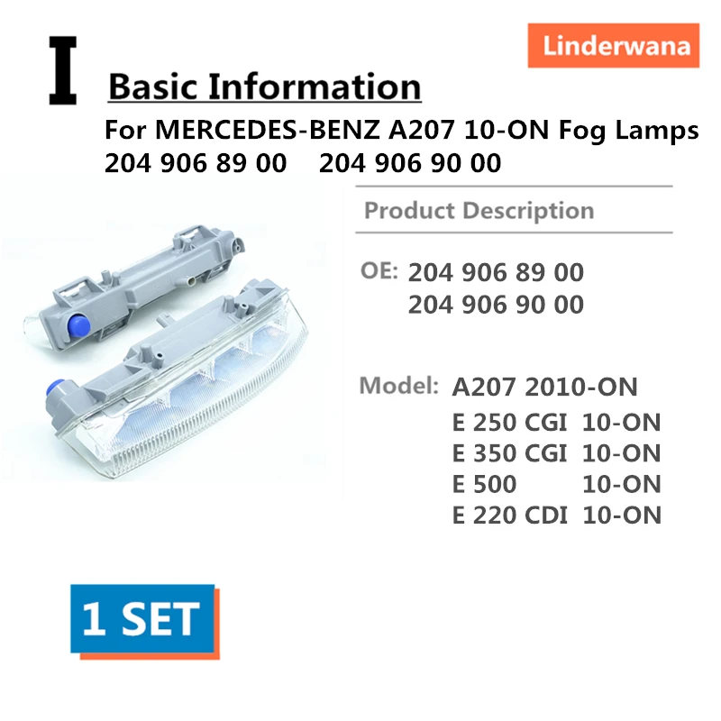 Для MERCEDES BENZ A207 10 ON E250 350 CGI E500 E220 CDI светодиодный Противотуманные фары DRL 204 906 89 00 90