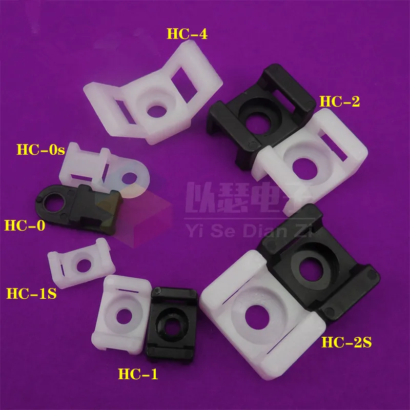 100PCS  YT446  HC-0  Saddle with Fixed Bridge  Cable Ties   Wire Fixed Seat   Screw Holes Seat Free Shipping