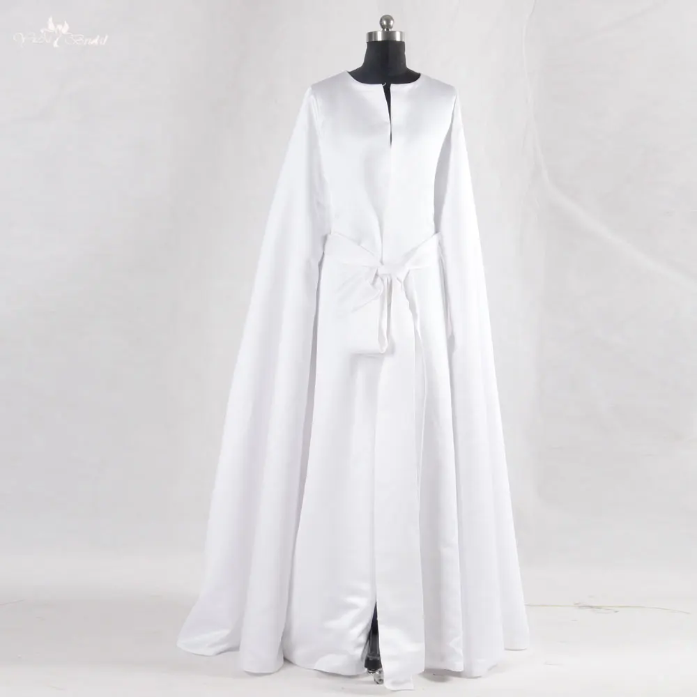 Модная белая атласная накидка RSJ19 женская одежда Халат|white cape|long white capeabaya cape |