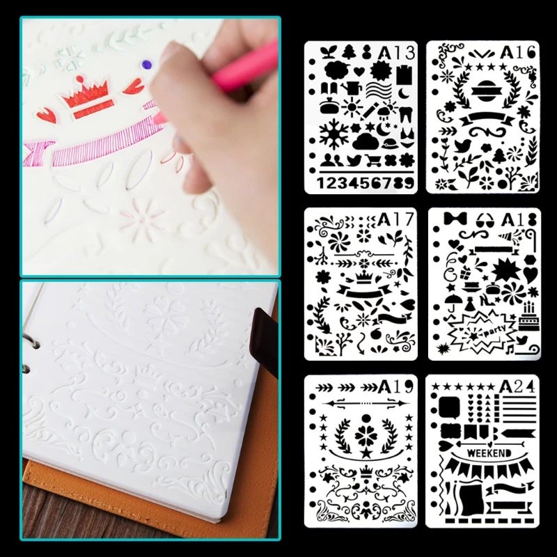 DIY режущая рукоделие ежедневник трафарет пластиковый планер декор A5|Записные