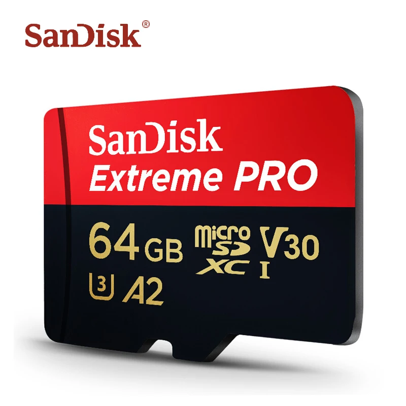 Sandisk Extreme Pro Micro SD карт до 170 МБ/с. 64 GB 128 GB sandisk TF карты памяти с адаптером SD A2 V30 U3 карты