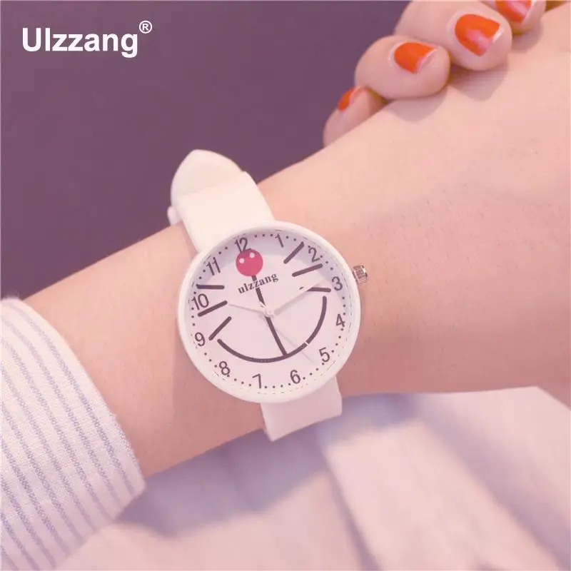 Кварцевые часы для девочек с милым рисунком кота и лица тонкие желеобразные