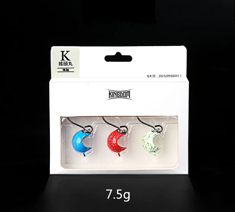 Kingdom 3,5g/5,5g/7,5g/10,5g 3 шт./кор. ловля джиг-головки крюк уникальный Форма б/у с мягкие приманки воблеры рыболовные снасти модель 3019 - Цвет: 7dot5