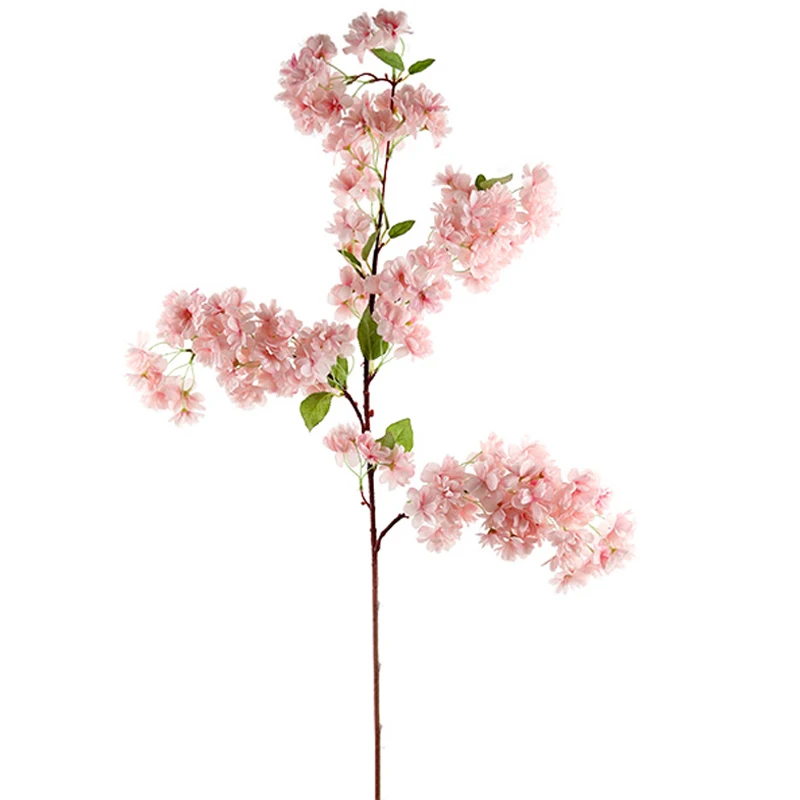 Light pink yumai Сакура Шелковые Цветы Искусственные Черри Сливы Ветки Дерева Свадьба Фон Настенный Декор Искусственные Цветы - Цвет: Light pink