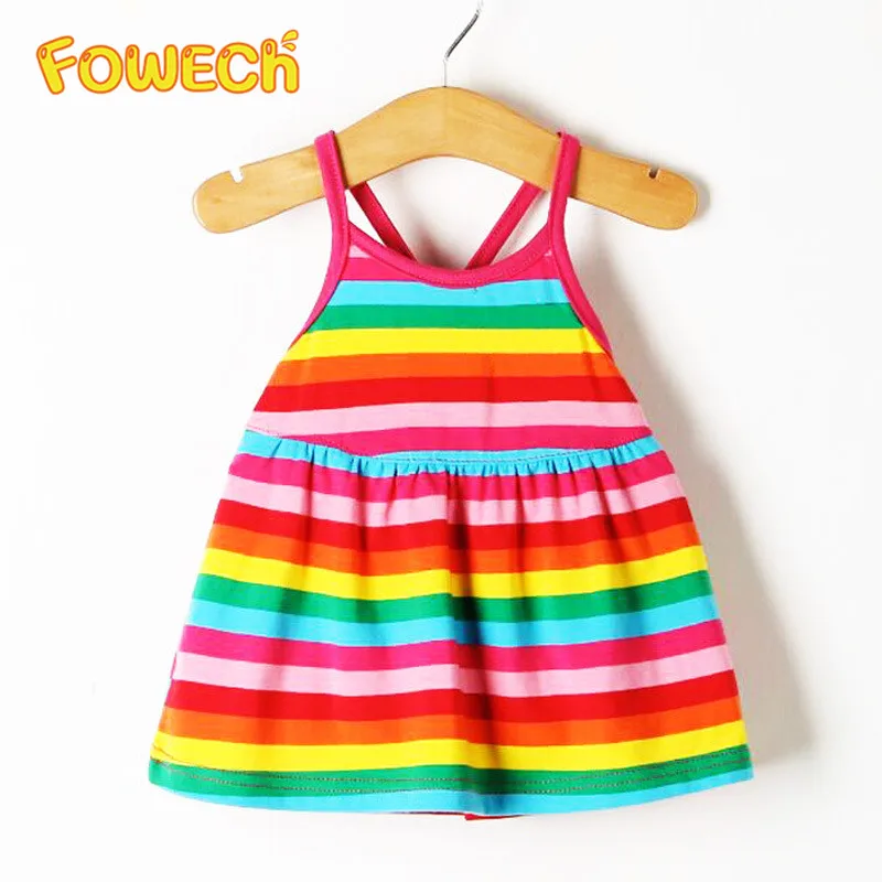 FOWECH Платье для маленьких девочек без рукавов Летнее платье принцессы в полоску