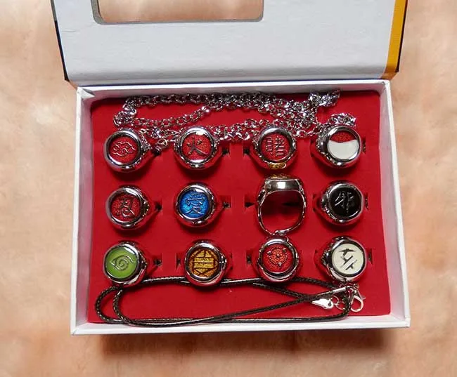 Аниме модные героя аниме Наруто набор колец полный комплект Akatsuki Косплей Member's