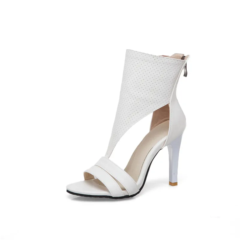 Женские ботинки с вырезами YMECHIC летние пикантные ботильоны узкими ремешками и