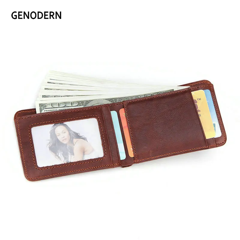 Повседневный маленький кошелек GENODERN для мужчин тонкие мужские бумажники из